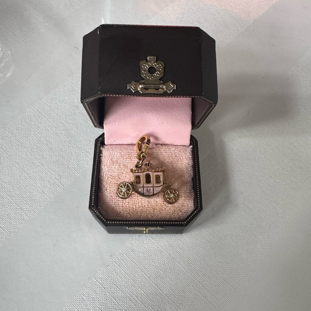 Juicy Couture Gold and Pink Carriage charm